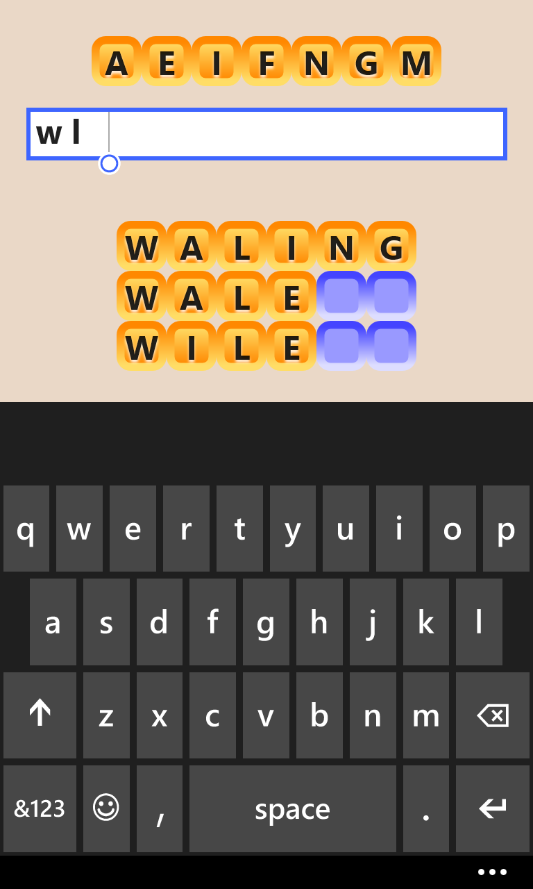 Captura 6 Words with Hints windows