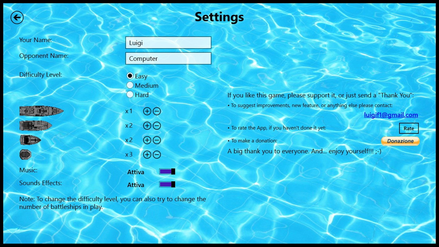 #2. BattleShip Pro (Windows) Podle: Luigi Ferioli