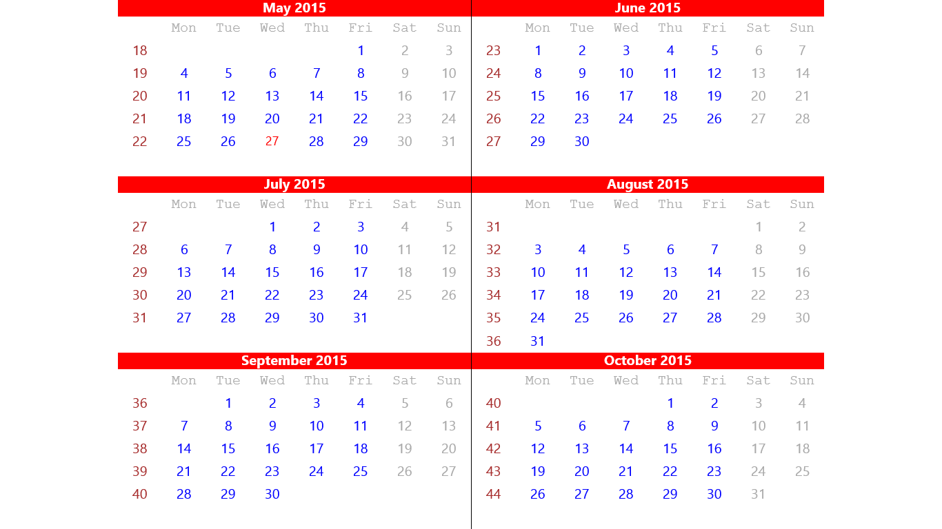 Simple calendar рабочий календарь