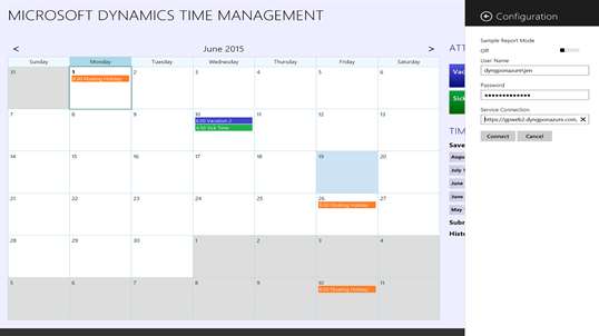 Microsoft Dynamics Time Management screenshot 2
