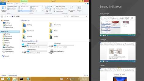 Capture d’écran : Utilisez le multitâche en affichant des miniatures de vos sessions actives.