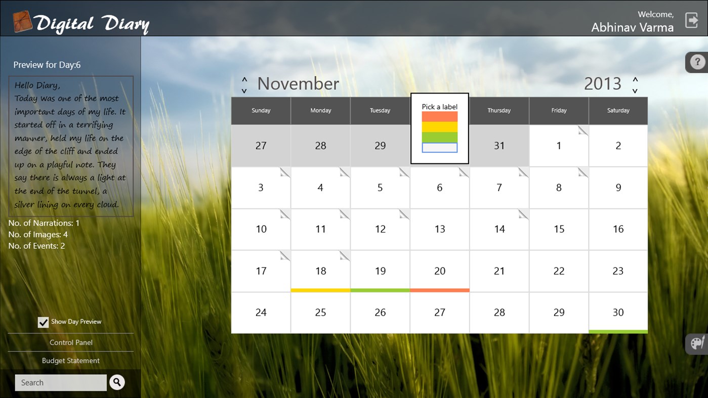 #9. Digital Diary Pro (Windows) 由: Abhinav Tipirisetty