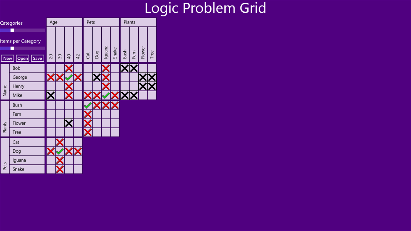 #1. Logic Problem Grid (Windows) 由: Allen's Awesome Apps