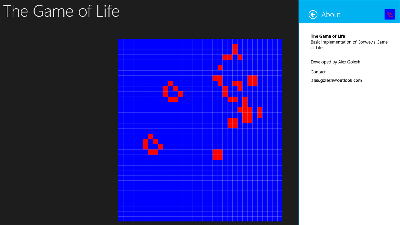 #6. The Game of Life (Windows) By: Golesh Alex