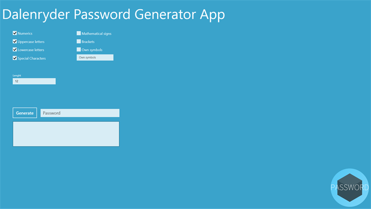 Window generator. The wife-i password.