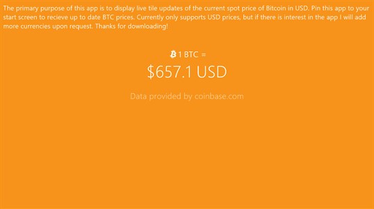 Bitcoin Price Live Tile screenshot 1
