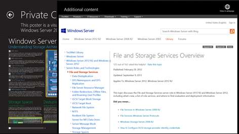 Screenshot: Display relevant content for your technology