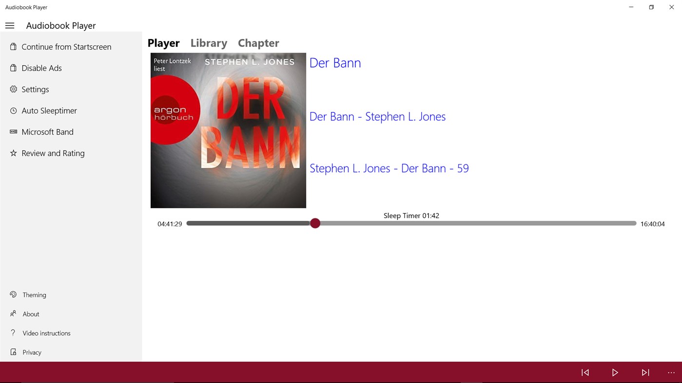#8. Audiobook Player (Windows) Με: Chris Spettmann Software