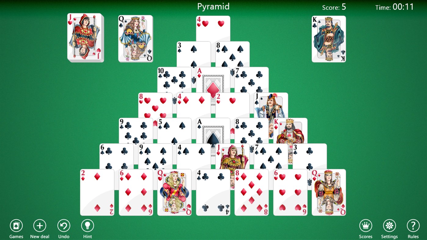 Игры карты пирамиды пасьянс