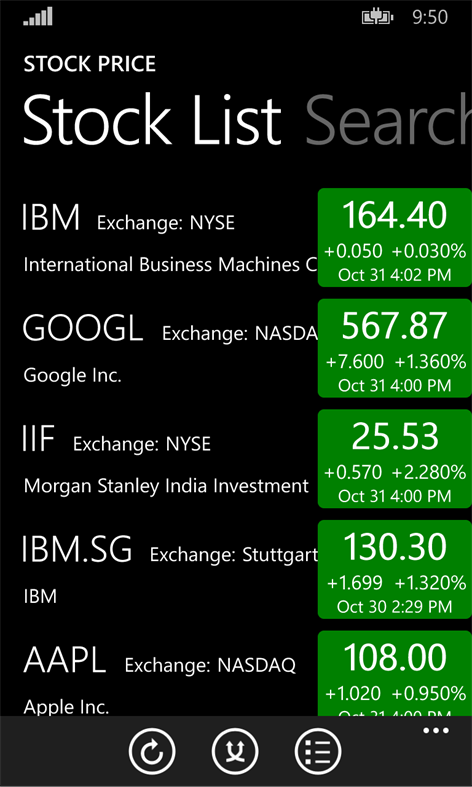 Stock Price Screenshots 1
