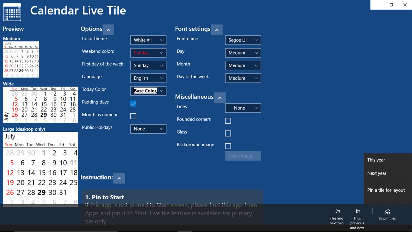 #6. Calendar Live Tile (Windows) Ved: gishtaki
