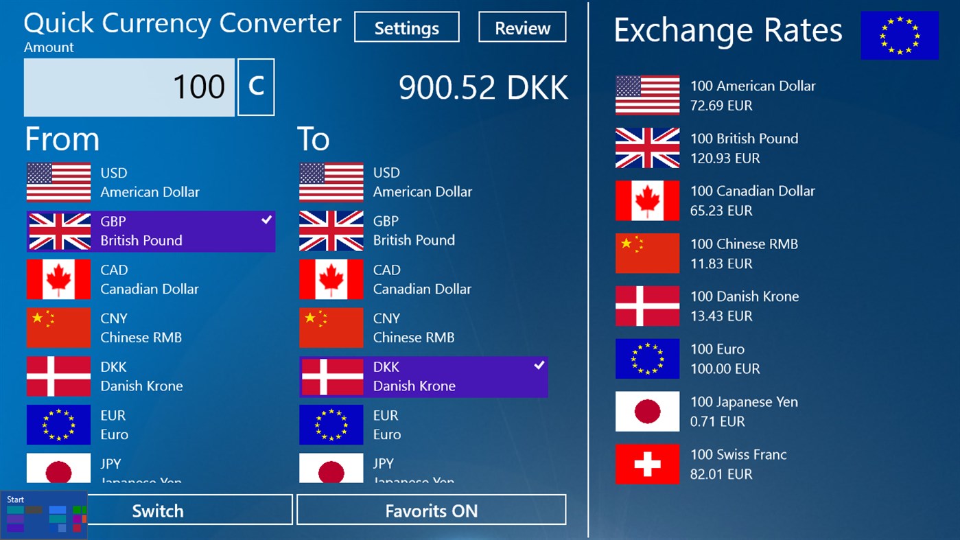 #1. Quick Currency Converter (Windows) De: Michael Bachmann