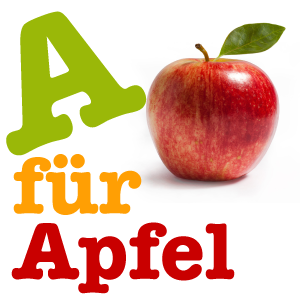 A für Apfel (ABC-Lernkarten für Vorschulkinder)