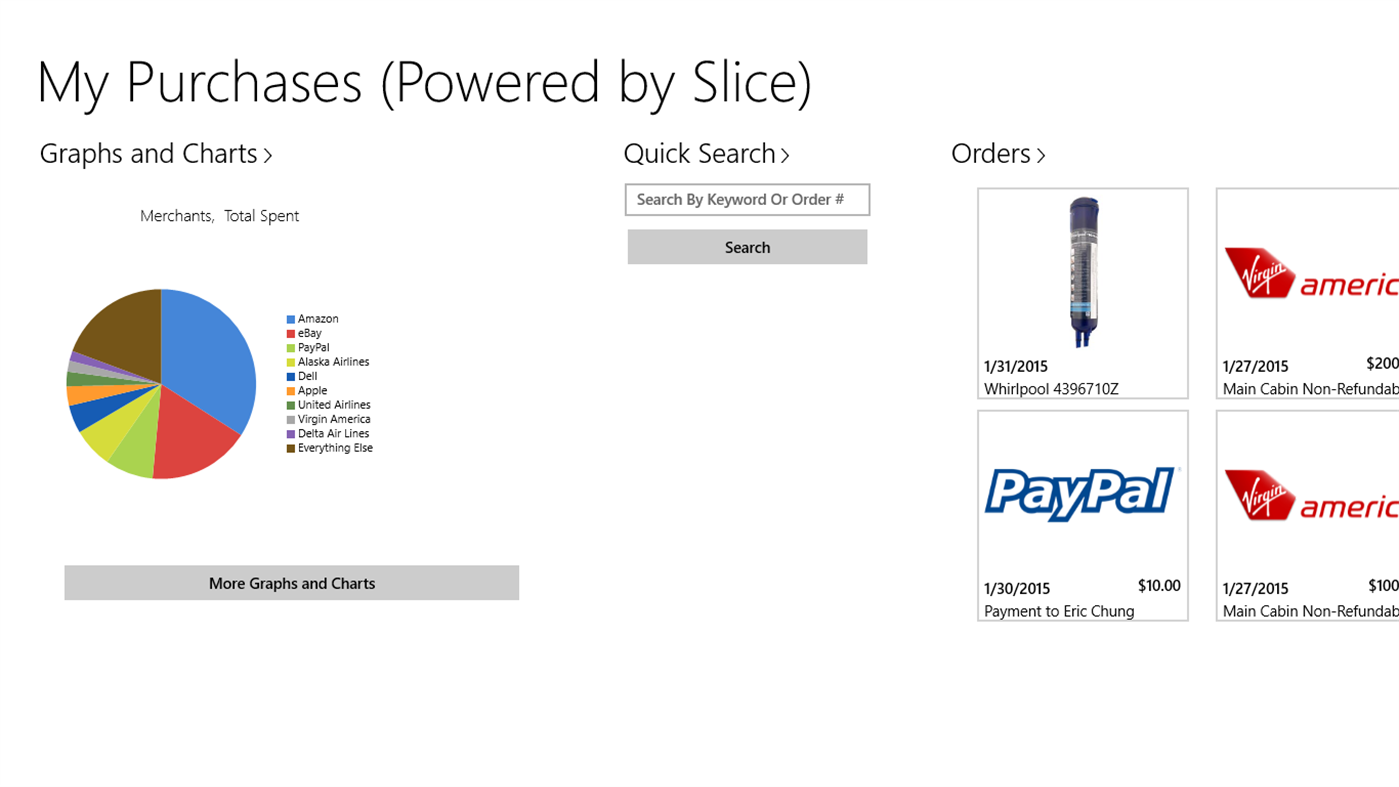 #1. My Purchases (Powered by Slice) (Windows) By: NextData Software LLC