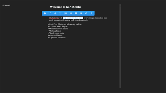 NaNoScriBe screenshot 1