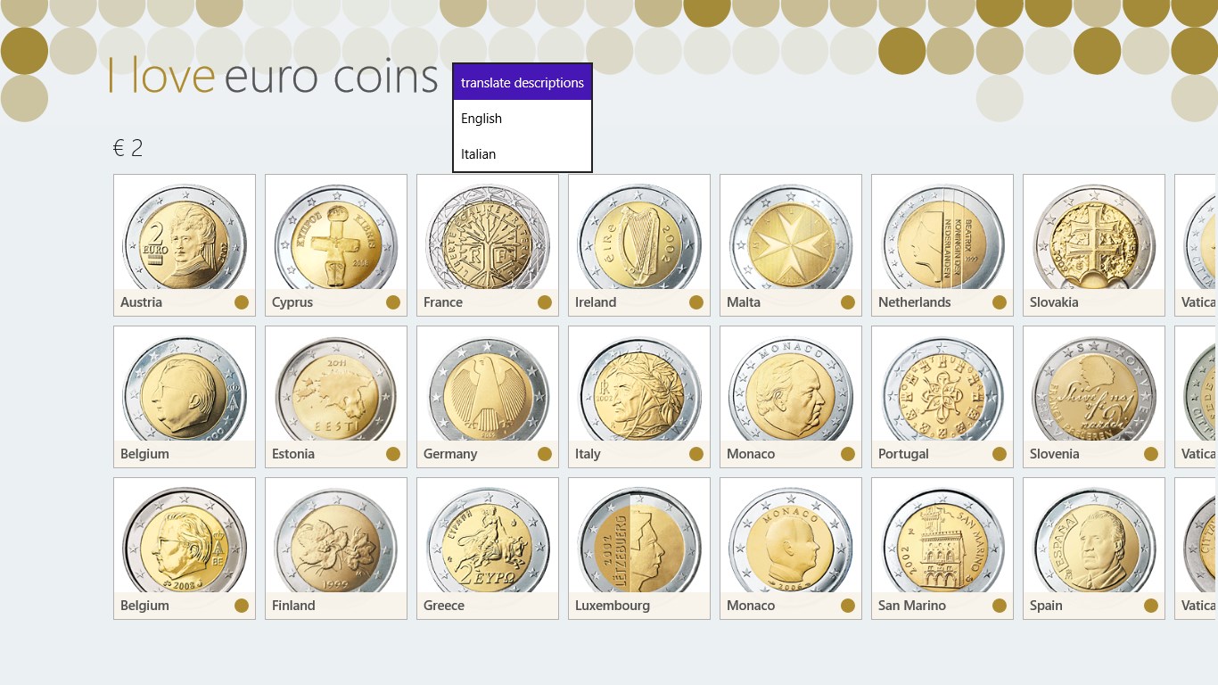 евро монеты по странам каталог фото
