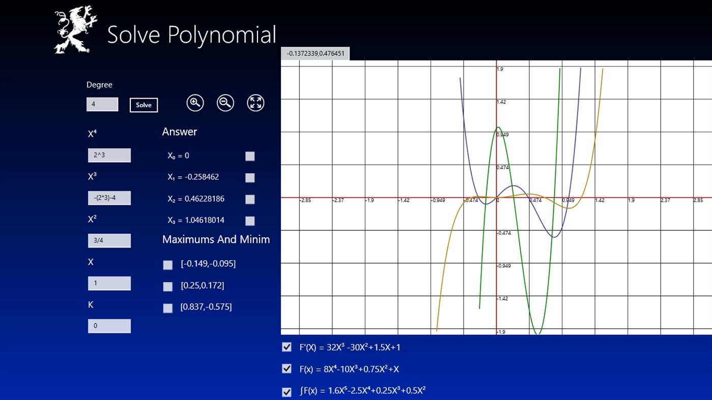 #4. Solve Polynomial Equation (Windows) Podle: Cesar Berard