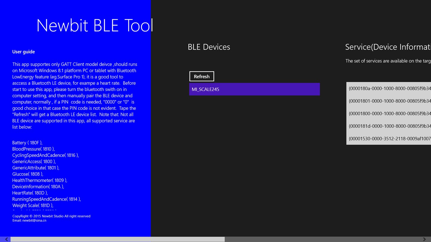 #1. Bluetooth LE Devolop Tool (Windows) Bởi: Newbit Studio