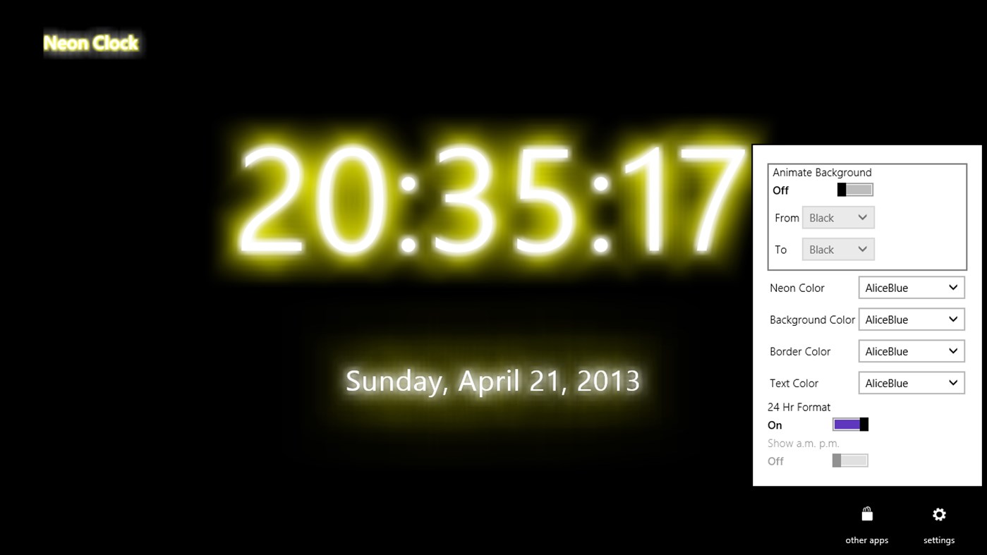 #3. Neon Clock (Windows) 由: Sumit Dutta