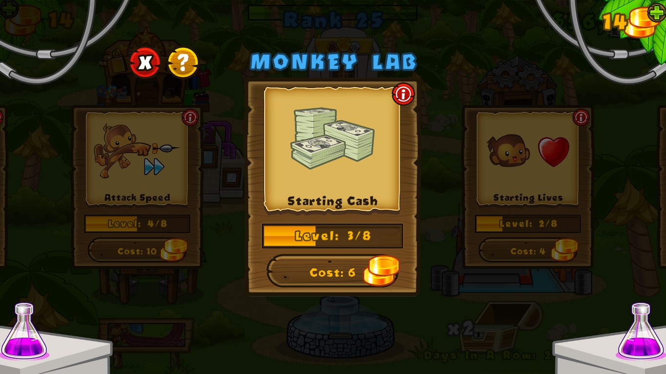 Research unique abilities and tower upgrades.