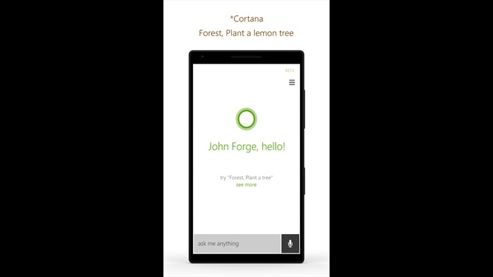 Screenshot: *Cortana: Forest, Plant a lemon tree