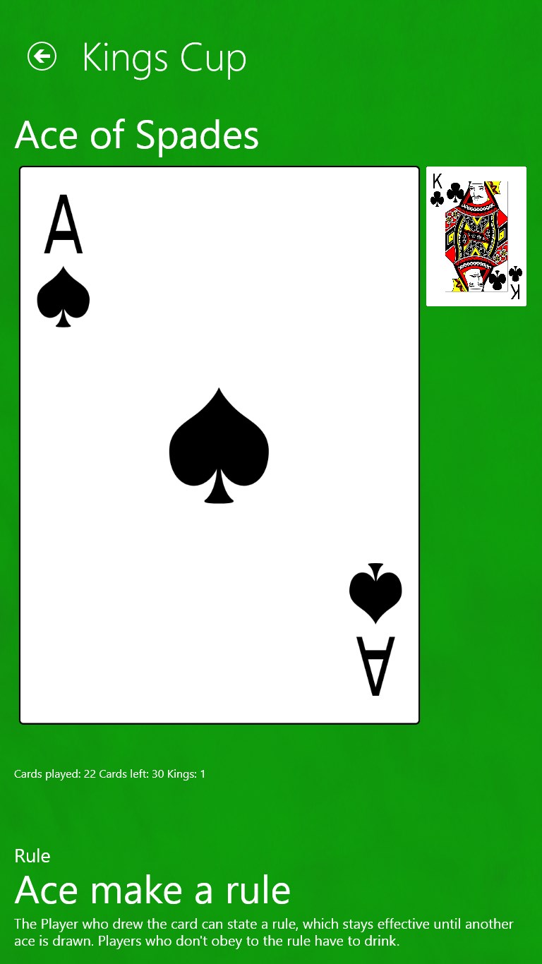 KINGS CUP CARDS