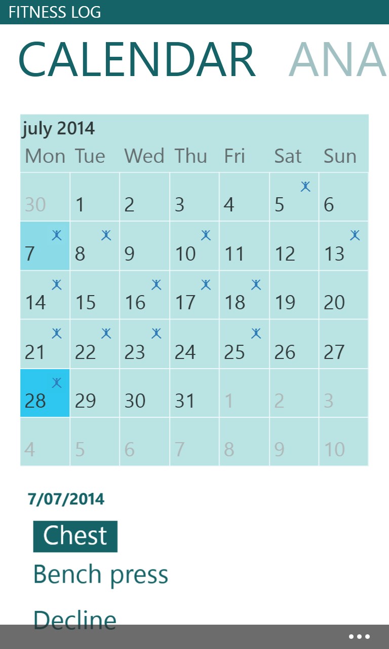 Captura de Pantalla 2 Fitness Log windows
