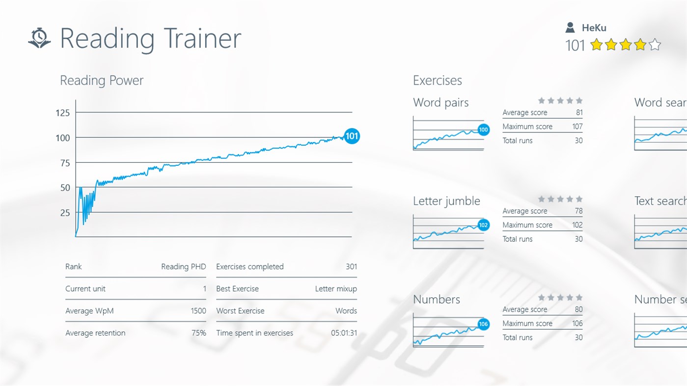 #3. Reading Trainer (Windows) Bởi: HeKu IT GmbH