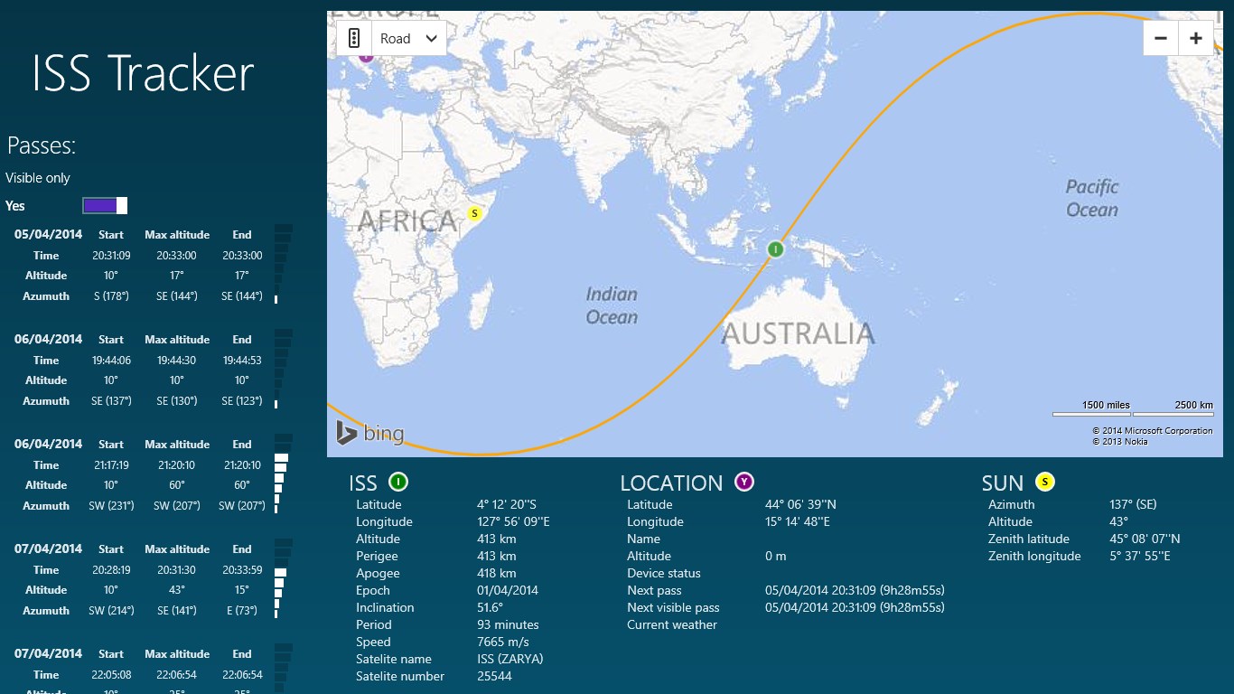 ISS Tracker screenshot