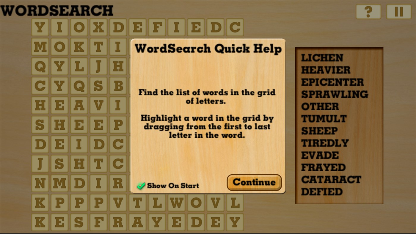 #2. Word Games - Word Search (Windows) Podle: Purple Buttons LLC