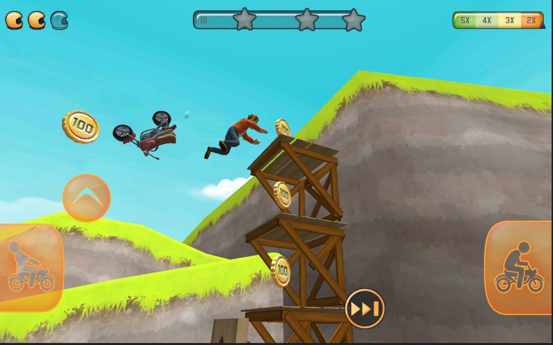 Player can also jump out of the bike