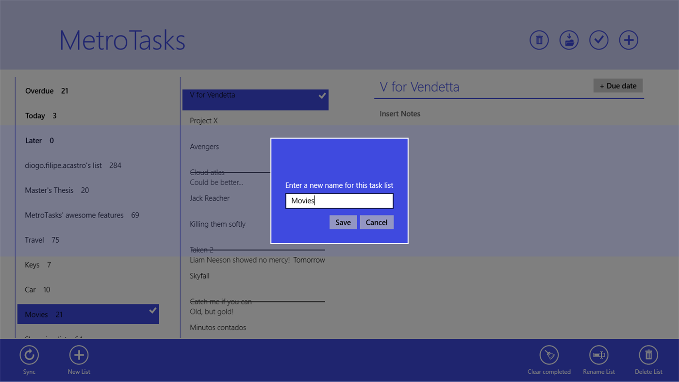 #4. MetroTasks (Windows) Podle: Diogo Castro
