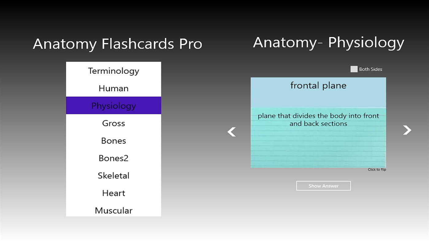 #2. Anatomy Flashcards Pro (Windows) By: abletFactory