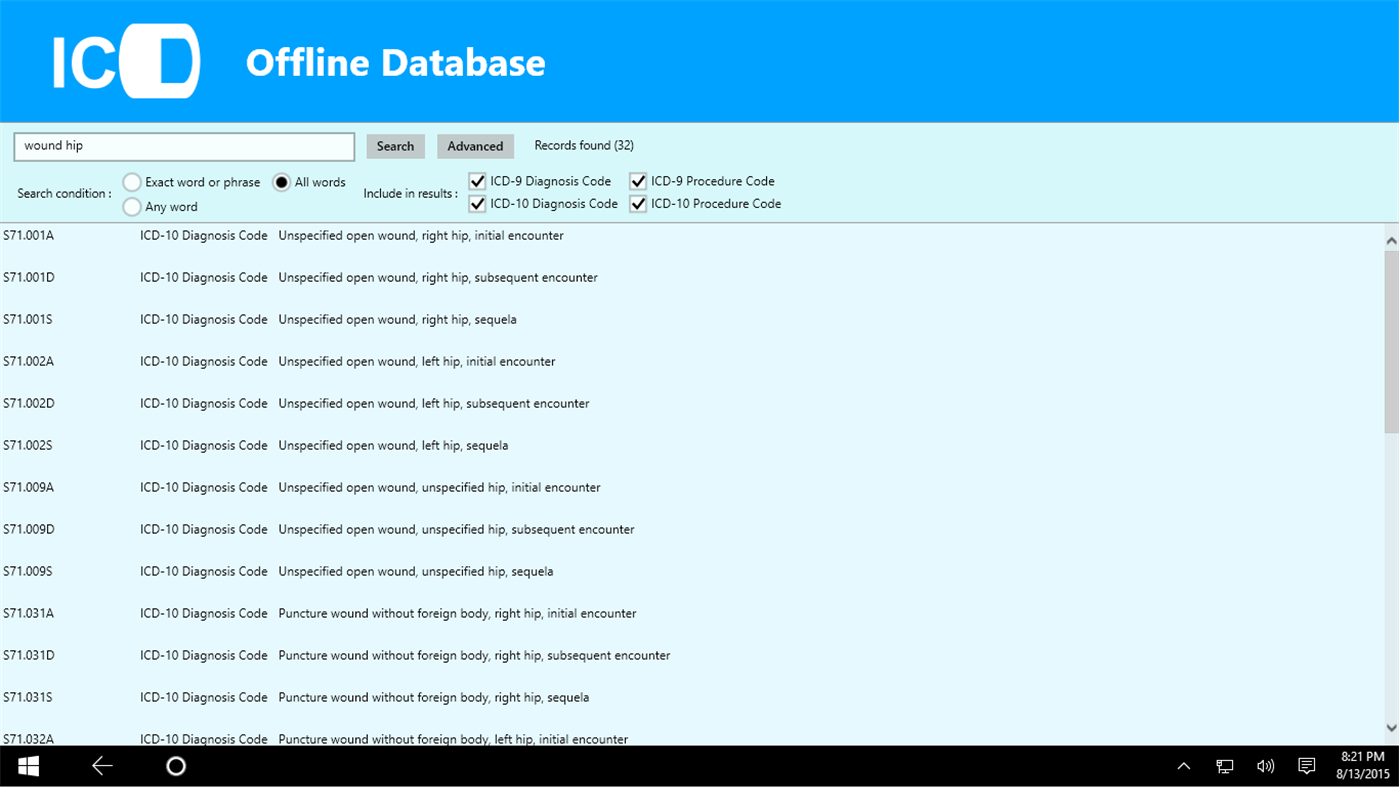 #2. ICD9/ICD10 Offline Database (Windows) By: Ray Adams