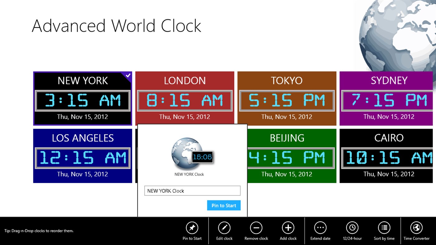 #5. Advanced World Clock (Windows) 由: Fitness Reloaded
