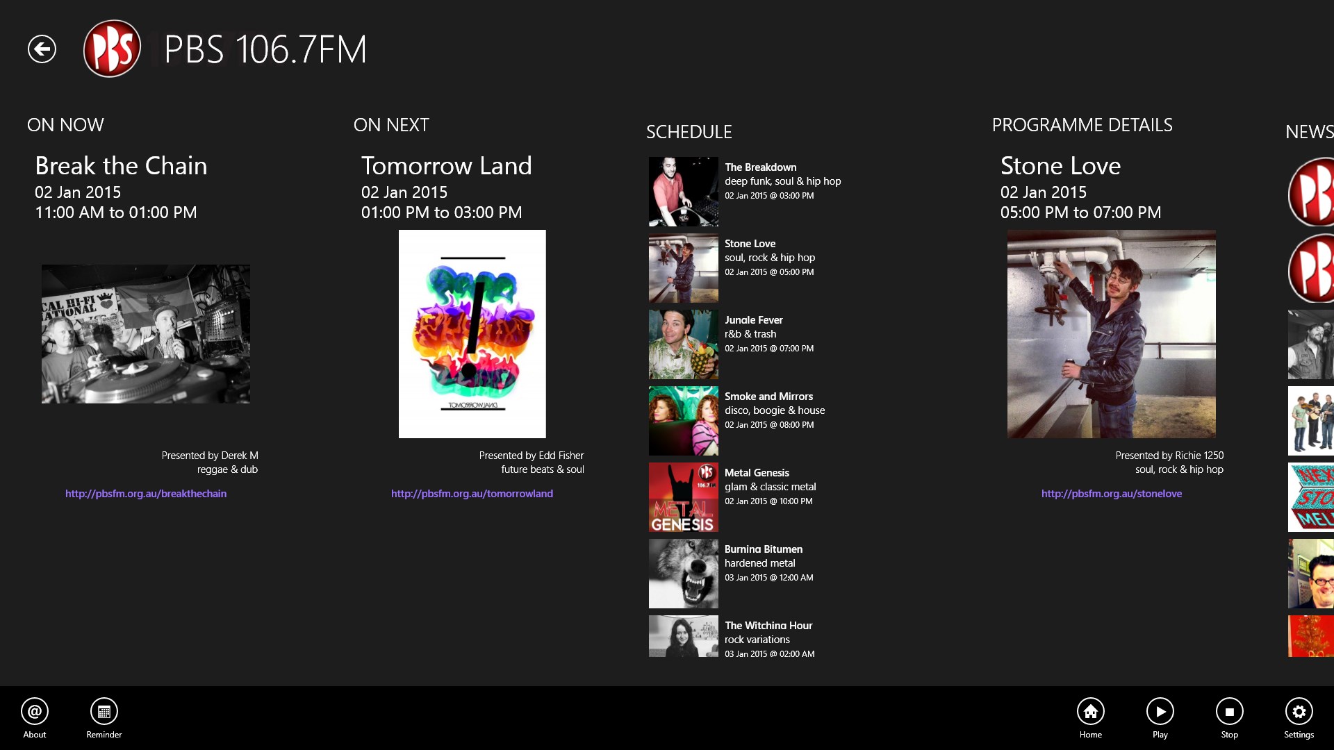 PBS 106.7FM screenshot