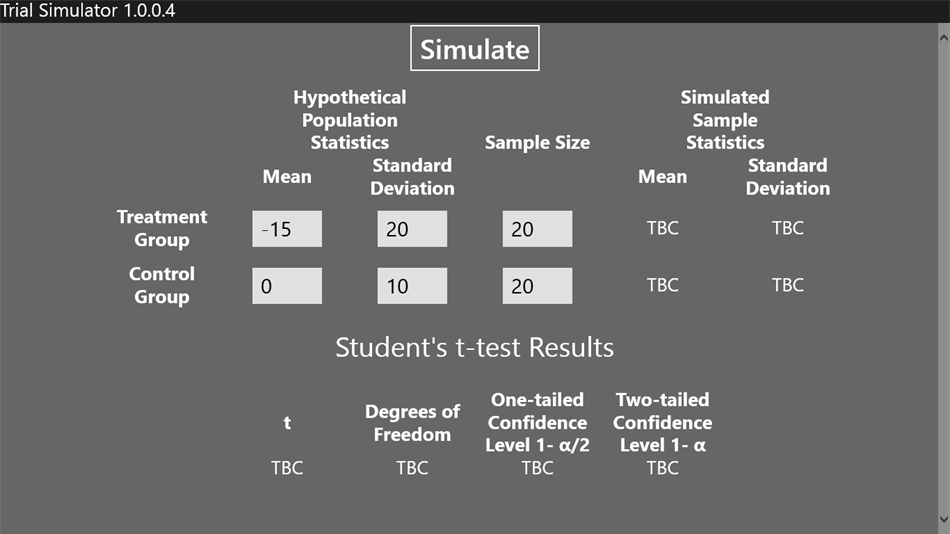 Trial Simulator (Windows) 由: Biyee SciTech Inc.