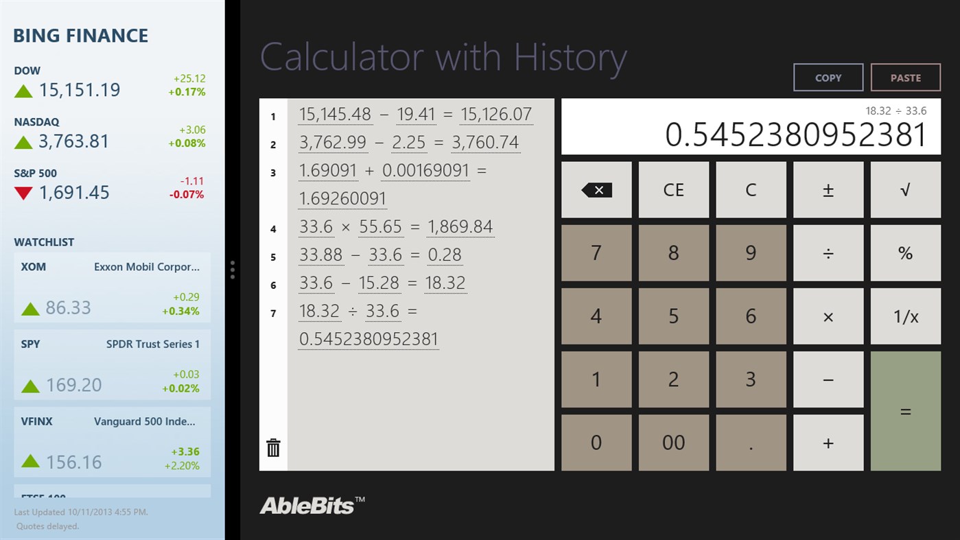#4. Calculator with History (Windows) 由: Add-in Express