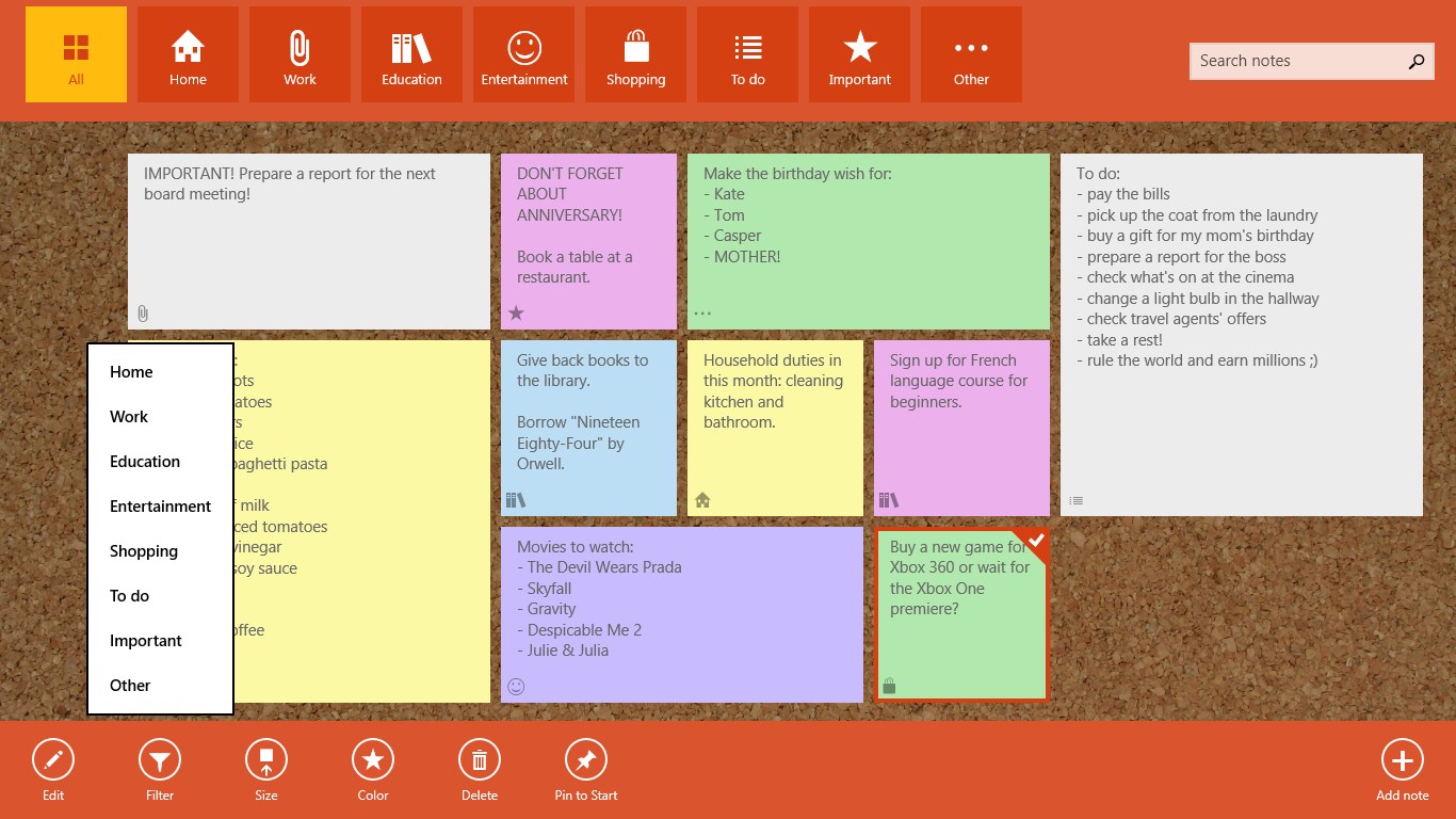 Sticky Notes Board Screen Grabs 4