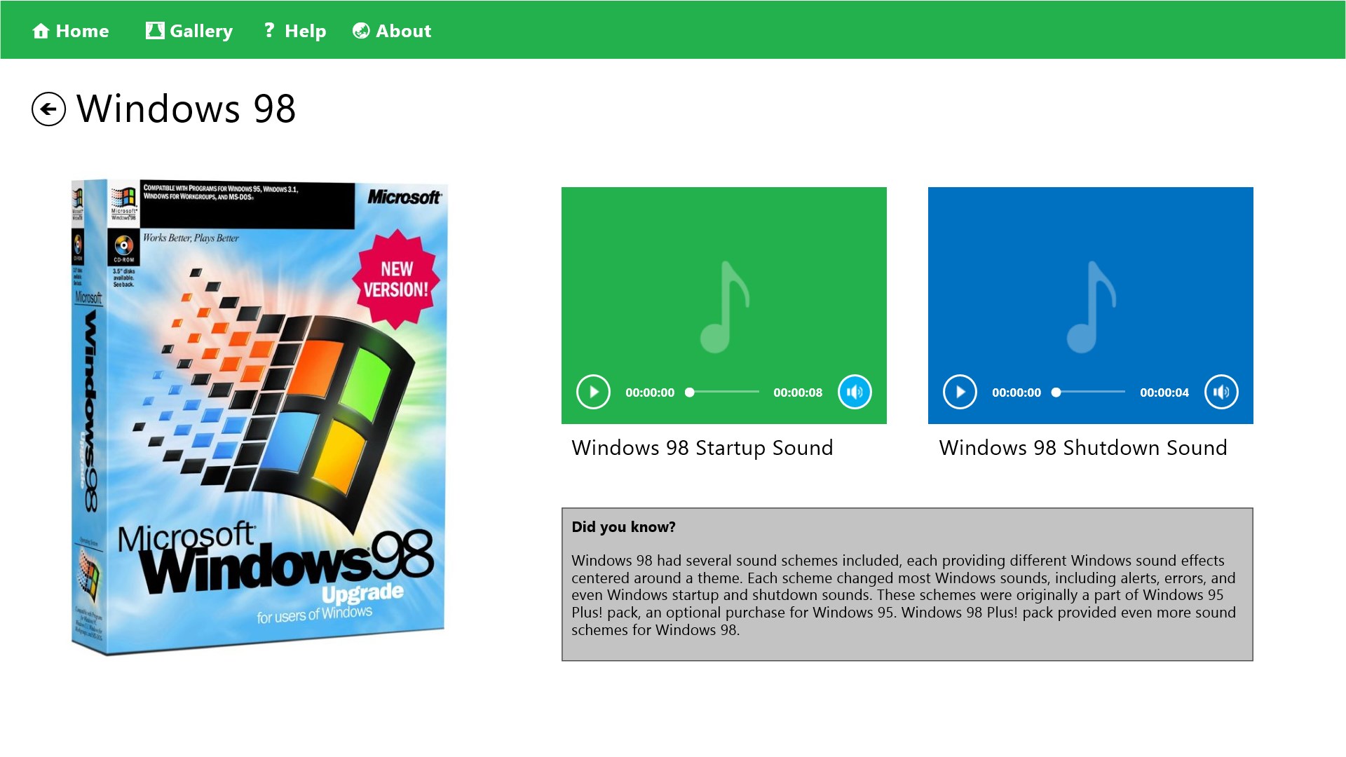 Collection of Windows Startup Sounds screenshot