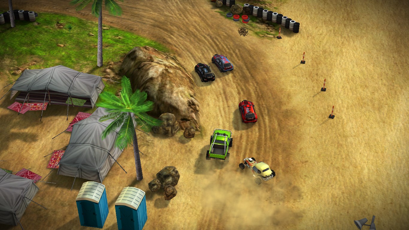 Optional assists such as race lines, mini map and chase camera.