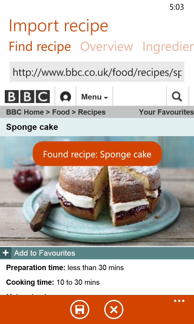 Recipe Keeper for Windows 10 Mobile