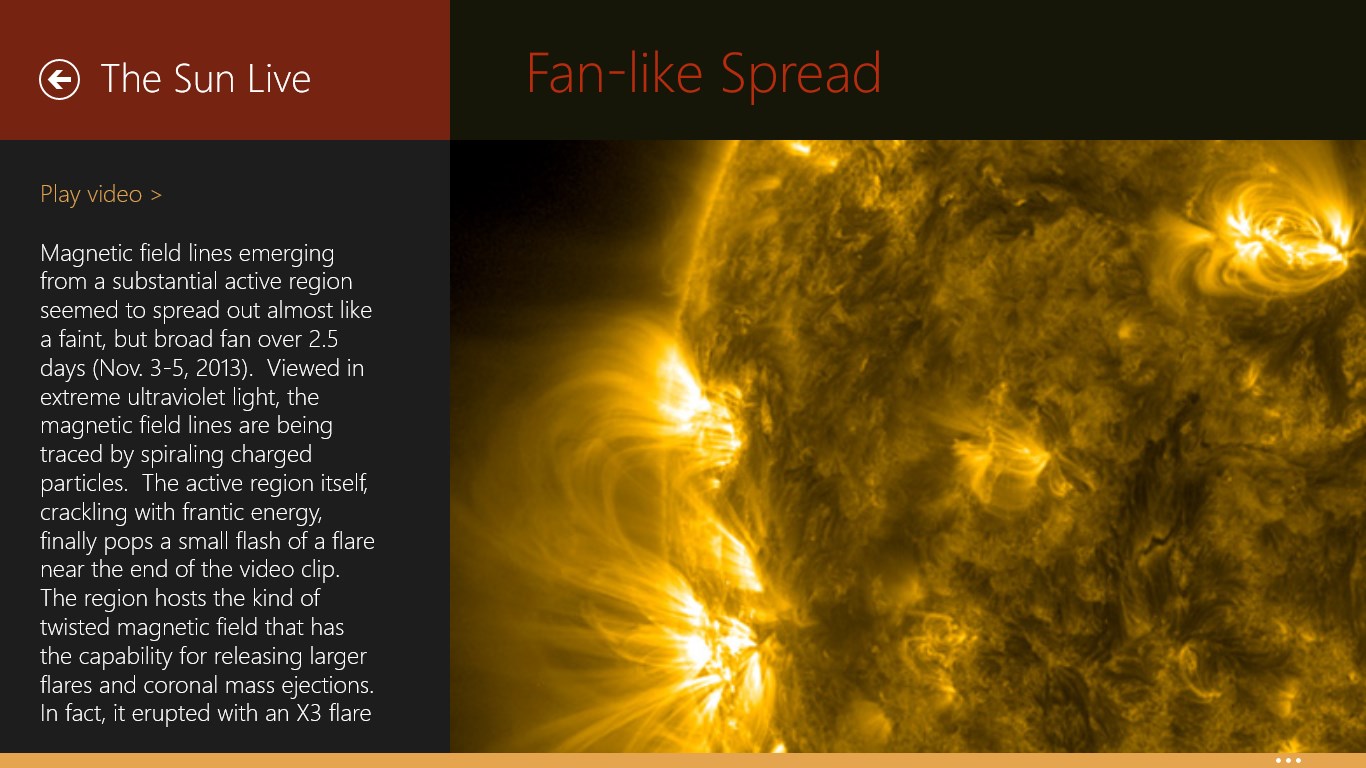 Each Pick of the Week is illustrated by a high resolution image, an explanatory text and a video clip