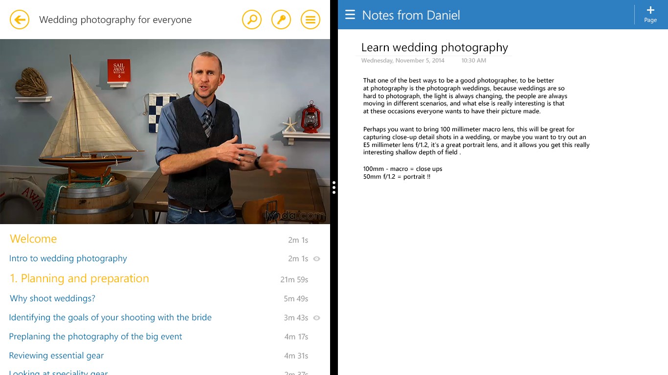 Take notes while you are learning, side by side