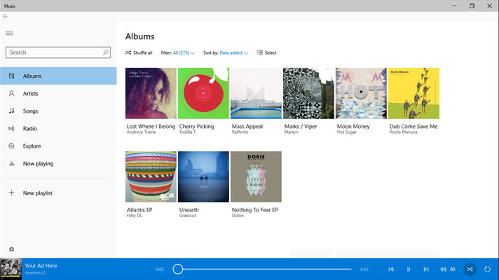 Screenshot: Albums collection on PC