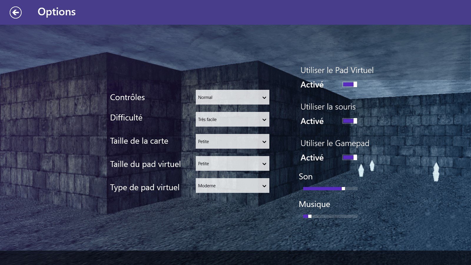 Plusieurs réglages sont disponibles