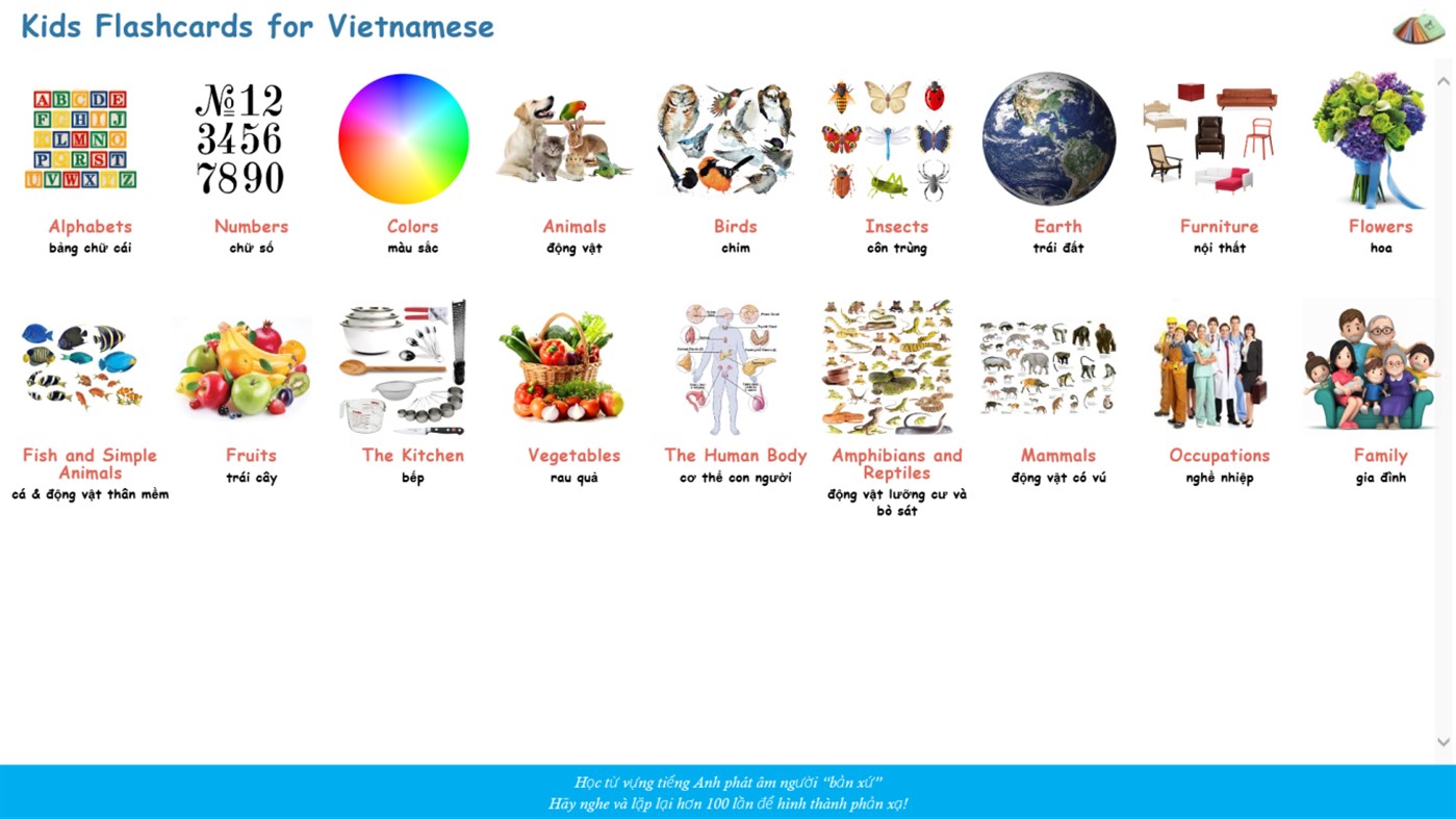 #1. Kids Flashcards for Vietnamese (Windows) Podle: Kelyn Le