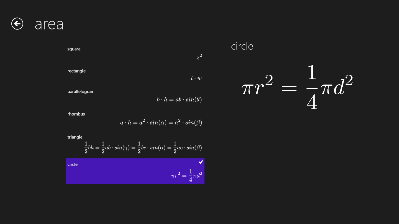 Science Formulas screenshot