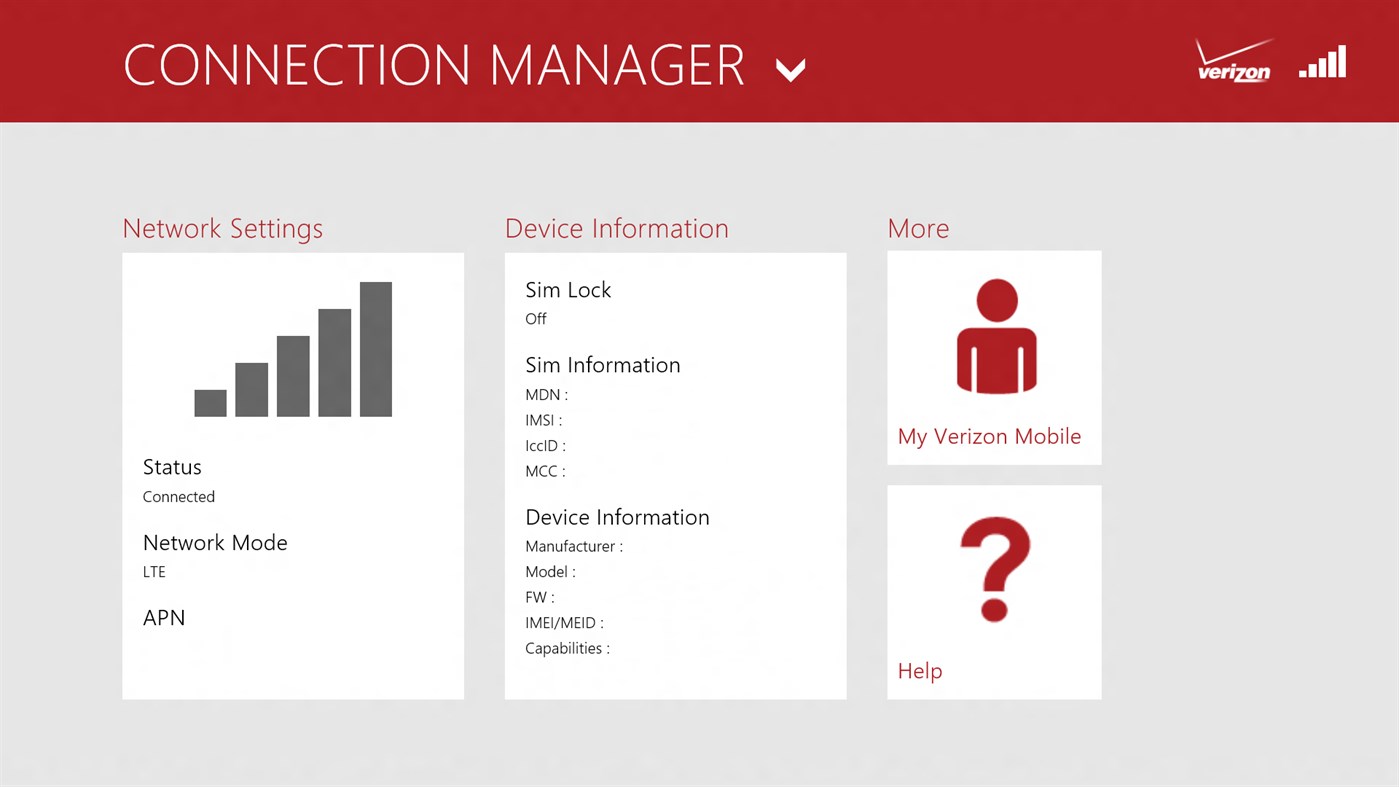 #1. Verizon Connection Manager (Windows) Podle: Verizon Wireless