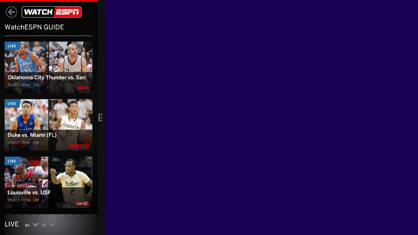 The ESPN App for Windows 10